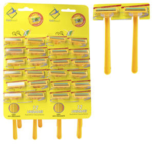 Barbeador Amarelo Com Lâmina Dupla Com Borracha Com 24 Unidades HAI BRASIL AIH245 AIH245 HAI BRASIL